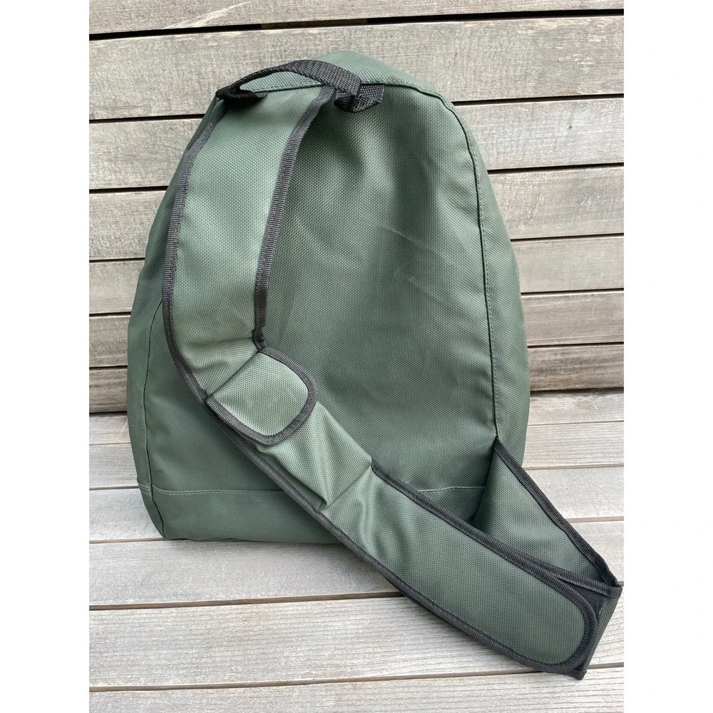 Vintage Hugo Boss Green Canvas Sling Bag Mens Messenger Crossbody Backpack Olive